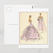 Evening Gown Mode Design Sketch Briefkaart (Voorkant / Achterkant)