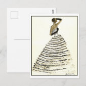 Evening Gown Mode Design Sketch Briefkaart (Voorkant / Achterkant)