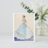 Evening Gown Mode Design Sketch Briefkaart (Staand voorkant)
