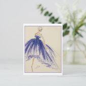 Evening Gown Mode Design Sketch Briefkaart (Staand voorkant)