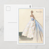 Evening Gown Mode Design Sketch Briefkaart (Voorkant / Achterkant)