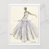 Evening Gown Mode Design Sketch Briefkaart (Voorkant)
