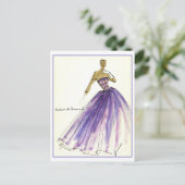 Evening Gown Mode Design Sketch Briefkaart (Staand voorkant)