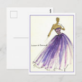 Evening Gown Mode Design Sketch Briefkaart (Voorkant / Achterkant)