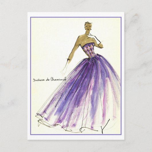 Evening Gown Mode Design Sketch Briefkaart (Voorkant)