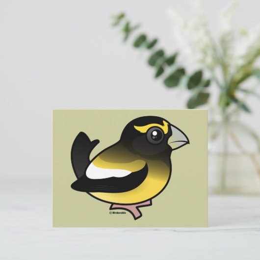 Evening Grosbeak Briefkaart (Staand voorkant)