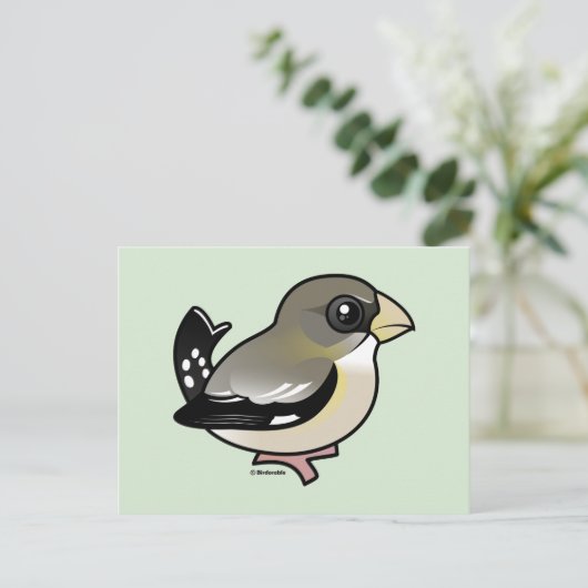 Evening Grosbeak (f) Briefkaart (Staand voorkant)