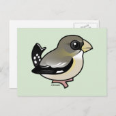 Evening Grosbeak (f) Briefkaart (Voorkant / Achterkant)