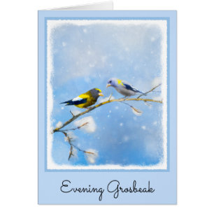Evening Grosbeak schilderen - Kute Original Dog Ar