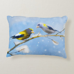 Evening Grosbeak schilderen - Kute Original Dog Ar Accent Kussen