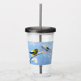 Evening Grosbeak schilderen - Kute Original Dog Ar Acryl Drinkbeker