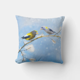 Evening Grosbeak schilderen - Kute Original Dog Ar Buitenkussen