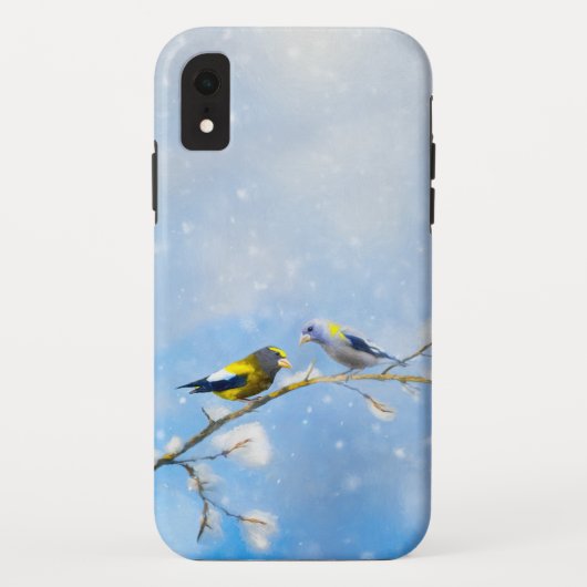 Evening Grosbeak schilderen - Kute Original Dog Ar Case-Mate iPhone Case (Achterkant)