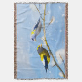 Evening Grosbeak schilderen - Kute Original Dog Ar Deken (Voorkant Verticaal)