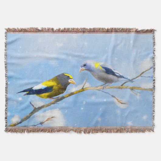 Evening Grosbeak schilderen - Kute Original Dog Ar Deken (Voorkant)
