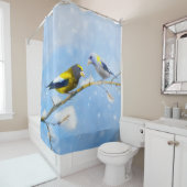 Evening Grosbeak schilderen - Kute Original Dog Ar Douchegordijn (In situ)