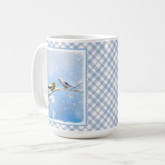 Evening Grosbeak schilderen - Kute Original Dog Ar Koffiemok (Voorkant links)