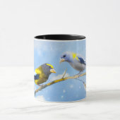 Evening Grosbeak schilderen - Kute Original Dog Ar Mok (Midden)