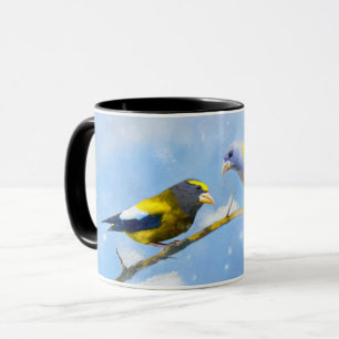 Evening Grosbeak schilderen - Kute Original Dog Ar Mok