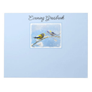Evening Grosbeak schilderen - Kute Original Dog Ar Notitieblok