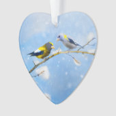 Evening Grosbeak schilderen - Kute Original Dog Ar Ornament (voorkant)