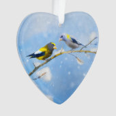Evening Grosbeak schilderen - Kute Original Dog Ar Ornament (voorkant)