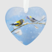 Evening Grosbeak schilderen - Kute Original Dog Ar Ornament (achterkant)