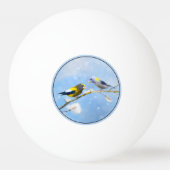 Evening Grosbeak schilderen - Kute Original Dog Ar Pingpongbal (Achterkant)