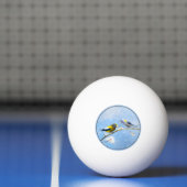 Evening Grosbeak schilderen - Kute Original Dog Ar Pingpongbal (Net)