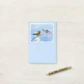 Evening Grosbeak schilderen - Kute Original Dog Ar Post-it® Notes (Op bureau)