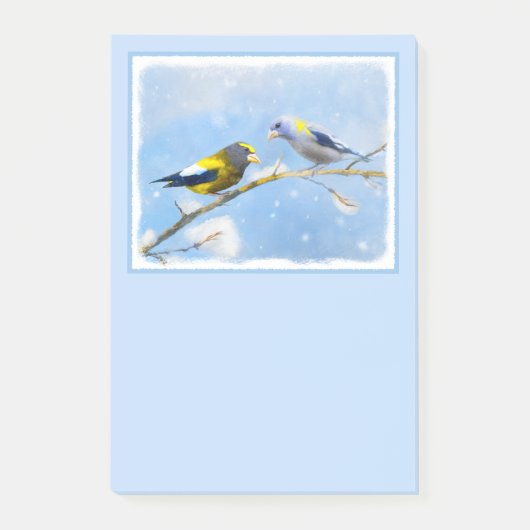 Evening Grosbeak schilderen - Kute Original Dog Ar Post-it® Notes (Voorkant)