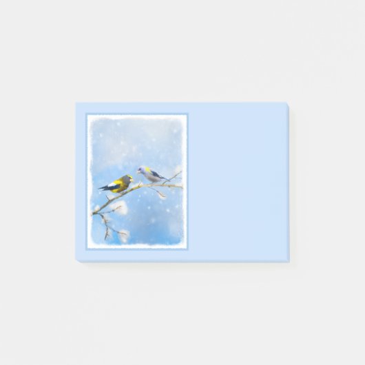 Evening Grosbeak schilderen - Kute Original Dog Ar Post-it® Notes (Voorkant)