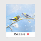 Evening Grosbeak schilderen - Kute Original Dog Ar Sticker (Vel)