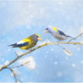 Evening Grosbeak schilderen - Kute Original Dog Ar Sticker (Voorkant)