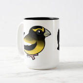 Evening Grosbeak Tweekleurige Koffiemok (Voorkant links)