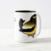 Evening Grosbeak Tweekleurige Koffiemok (Voorkant rechts)