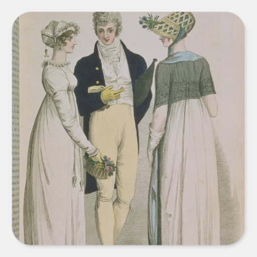 Evening jurken ter illustratie vierkante sticker (Voorkant)