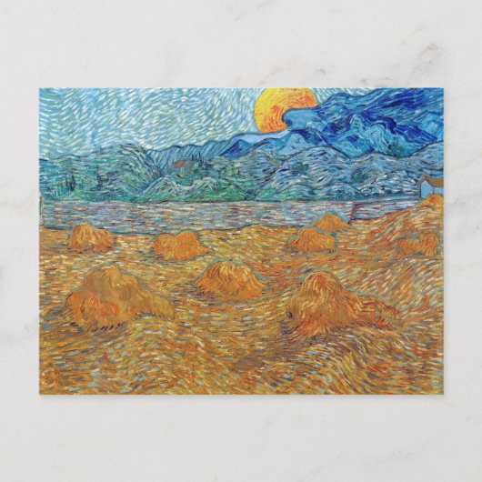 Evening Landscape Moon Vincent van Gogh Briefkaart (Voorkant)