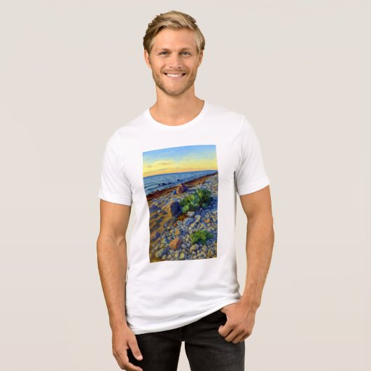 Evening light on the coast of Vormsi Tri-Blend Shirt (Voorkant volledig)