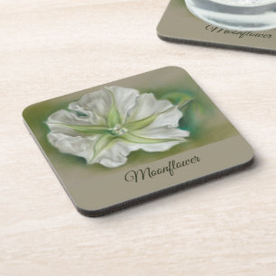 Evening Moonflower Pastel Art Bier Onderzetter