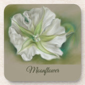 Evening Moonflower Pastel Art Bier Onderzetter (Voorkant)