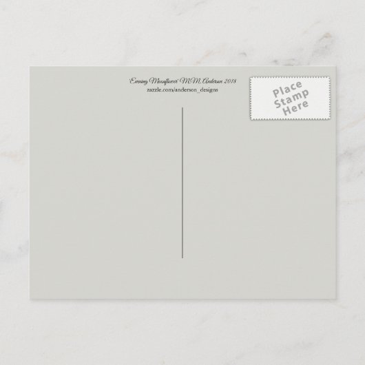 Evening Moonflower Pastel Art Briefkaart (Achterkant)