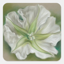 Evening Moonflower Pastel Art Vierkante Sticker