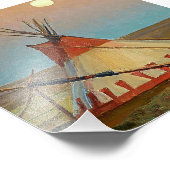 "Evening on the Blackfoot Reservation" door Maynar Foto Afdruk (Hoek)