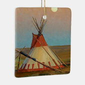 "Evening on the Blackfoot Reservation" door Maynar Keramisch Ornament (Rechts)