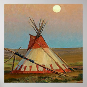 "Evening on the Blackfoot Reservation" door Maynar Poster