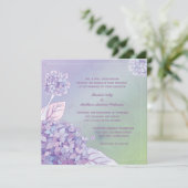Evening Paarse Hydrangeas Ombre Wedding Kaart (Staand voorkant)