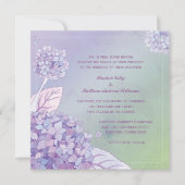Evening Paarse Hydrangeas Ombre Wedding Kaart (Voorkant)