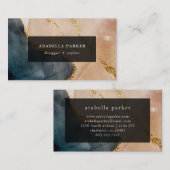 Evening Painted Glamor | Faux Gold en Neutral Visitekaartje (Voorkant / Achterkant)
