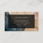 Evening Painted Glamor | Faux Gold en Neutral Visitekaartje (Achterkant)